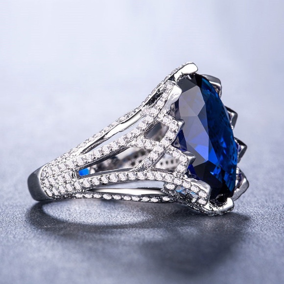 . Jewelry - Elegant 925 Silver Ring  2.75ct Blue Sapphire New